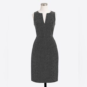 J. CREW Polka-dot Split-neck
Dress Black White Sleeveless Sheath Size 6‎ Work